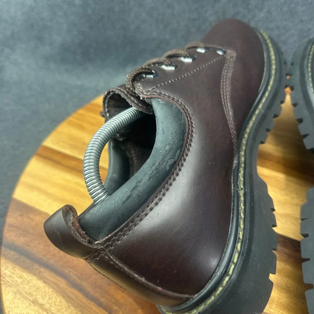 Skechers Men's Alley Cats Oxford Lace Up Work Shoes Brown Leather 7111 Sz 9 Y2K